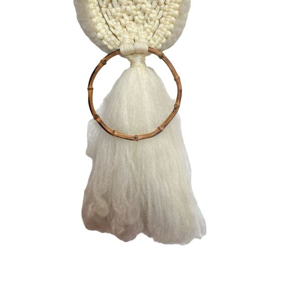 Large Macrame Owl Hanging Vintage Retro 70s Handmade Mid-Century Modern MCM - Picture 7 of 14